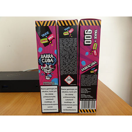 dTest: Jednorzov elektronick cigareta Take a Chill Pill 900 Barracuda  Disposable E-Cigarette - nebezpen vrobky